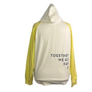 Peloton White & Yellow 1/4 zip Hoodie large together we go far